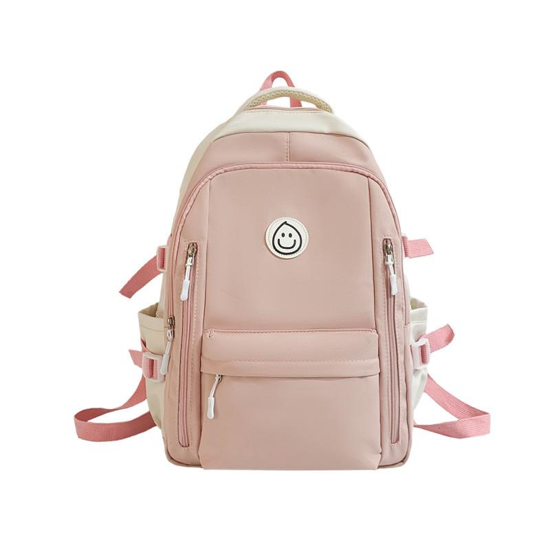 Summer New Solid Color Large Capacity Backpack Street Trend Student Fresh Outdoor Double Shoulder Backpack