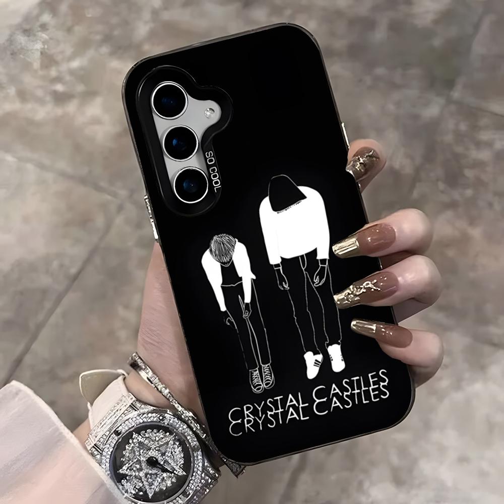 

Band C-Crystal Castles Phone Case For Samsung S25 Ultra S23 S22 S21 S20 Ultra Plus S24 Fe A54 A55 Color Silver Cover Samsung A55