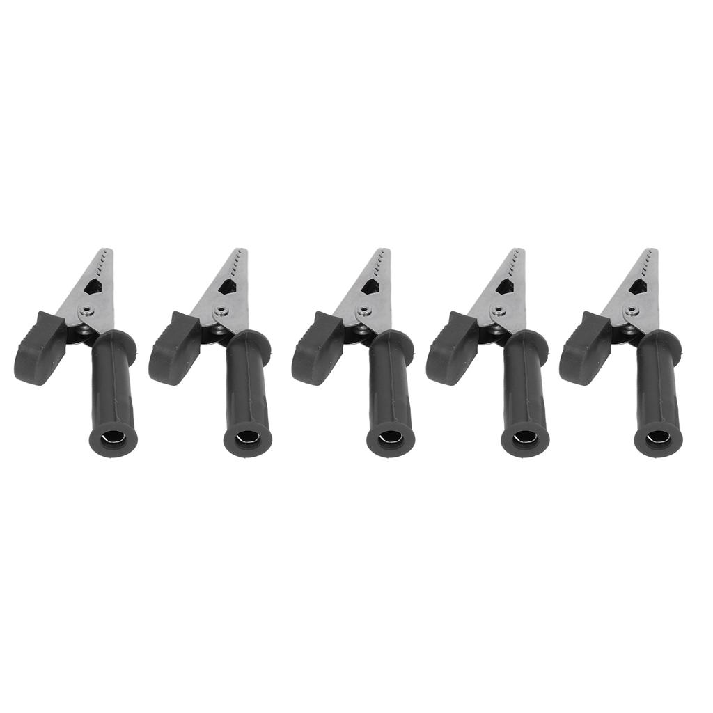 10PCS Testing Clamps Brass Insulated Crocodile Clips with 4mm Socket 10mm Opening 20A J.60046
