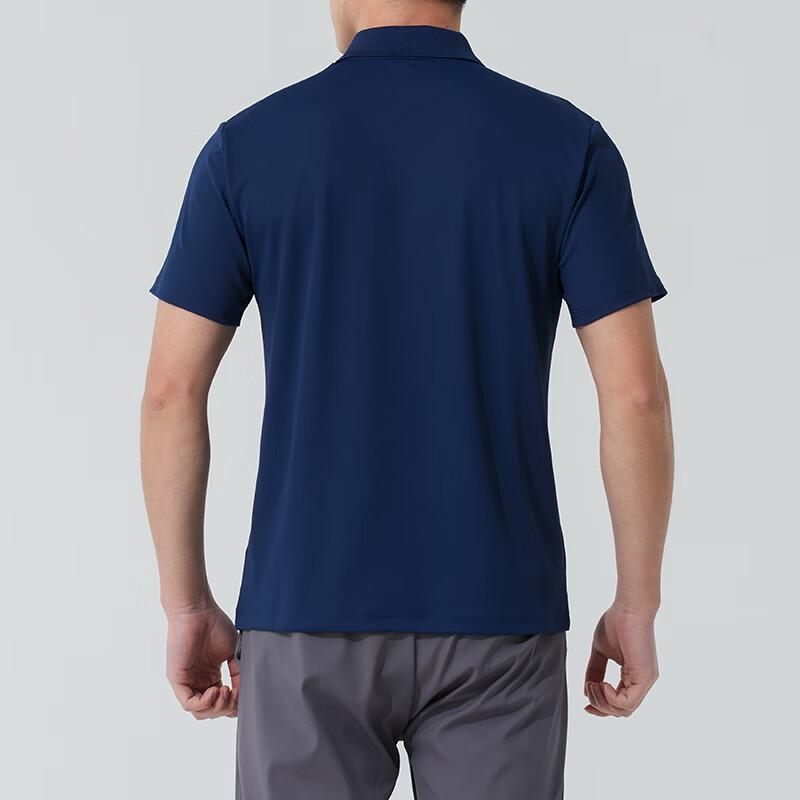 Skechers Fashion Casual Breathable Short Sleeve Nautical Sports Polo Shirt Men Polo Shirts Navy-Blue P122M053-02MZ