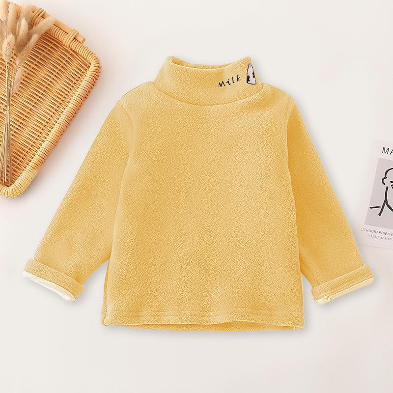 Winter Children's Bottoming Shirts Baby Boys Fleece Thickened T-shirts Kids Clothes Toddler Girls Turtleneck Pullovers Sweater