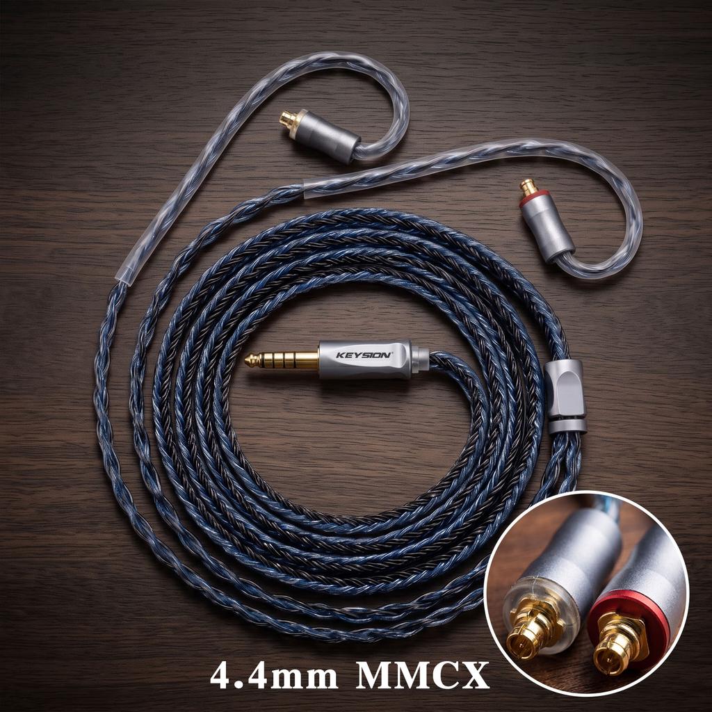 KEYSION 24 Core 5N OFC High Purity HIFI Earphone Upgrade Balance Cable 3.5/4.4mm Plug MMCX/0.78 2Pin/for TFZ IEM Headphone Cable