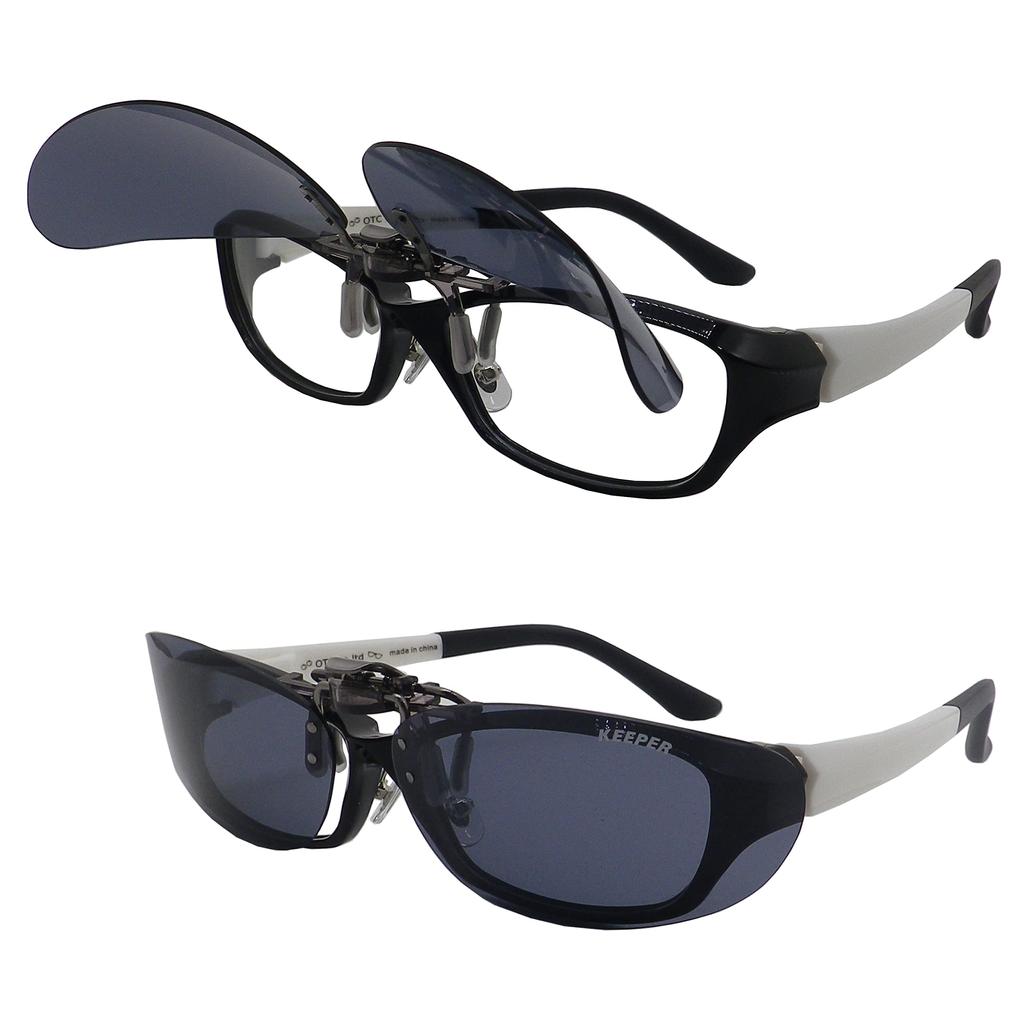 Keeper Made In Japan Polarized Apron Clip Type Sunglasses Over Glasses UV Protection Ultra Light Flip Type Large Cool SM 9323 [cliponkeeper]