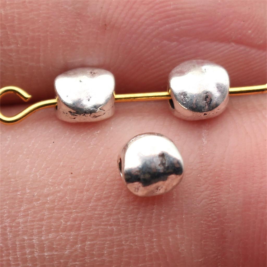 Twisted-Pattern Small-Hole Spacer Beads Mini Antique Bronze Silver Jewelry Making String Beads Separator