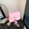 Fashion Spring Candy Color Pu Handbag With Crossbody Strap For Daily Use