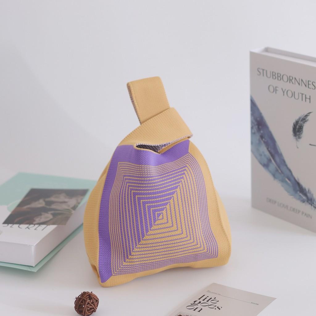 Trendy Knit Bucket Bag For Women Soft And Spacious Tote Bag With Eye-catching Patterns Ideal For Daily Wear And Gifts