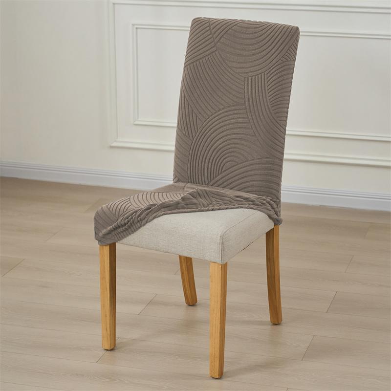 Jacquard Dining Chair Covers All-inclusive Home Decor Dust-proof Chair Seat Cover Protective Case for Home Wedding Banquet