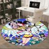 1pc Sailor Moon Anime Cartoon Design Round Carpet  Office Chair Mat, NonSlip Rug for Home Decor, Living Room, Bedroom, Game Room