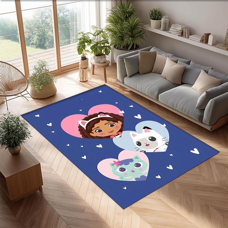 Gaby Dollhouse Printed Crystal Velvet Area Rug, Soft Anti-Slip Water Absorbent Floor Mat for Living Room Bedroom