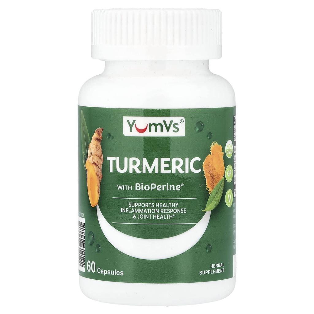YumVs, Turmeric with Bioperine®, 60 Capsules