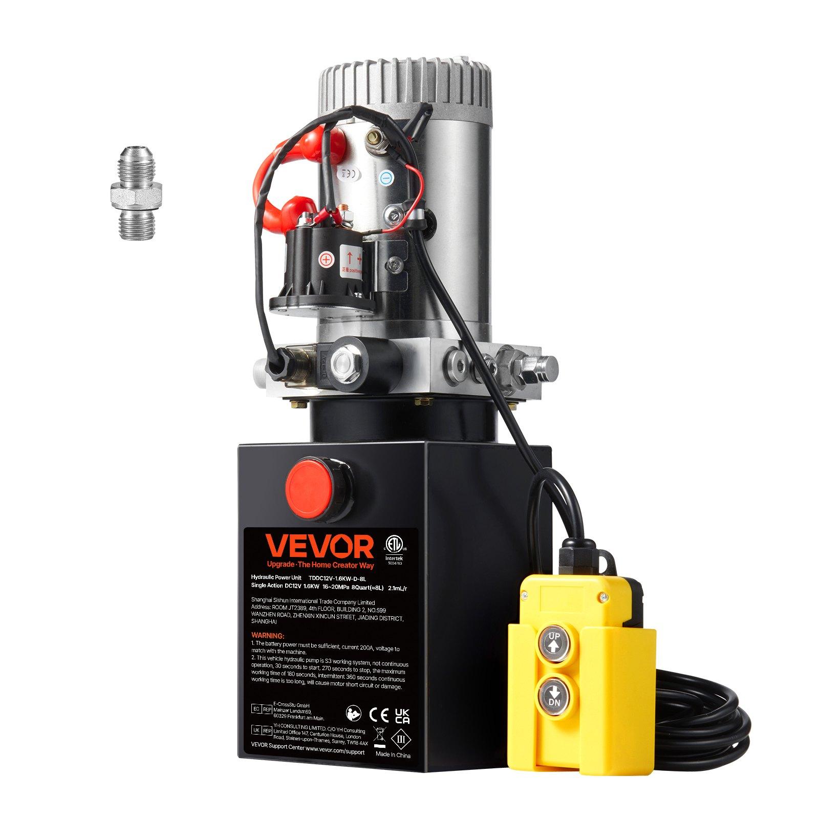 VEVOR Hydraulic Pump 8 Quart/7.6