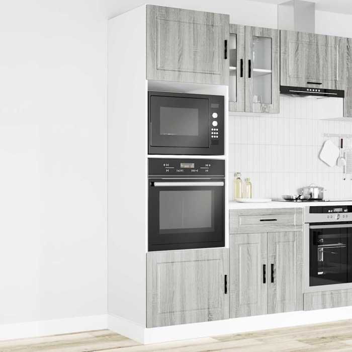 VidaXL Oven Cabinets 2 Pcs Porto Sonoma Grey Engineered Wood 3315057