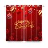 Merry Christmas Curtains Festival Home Interior Set Double Layer Windows Suitable Bedroom Light Blocking Made Of Polyester Decor Window Treatment