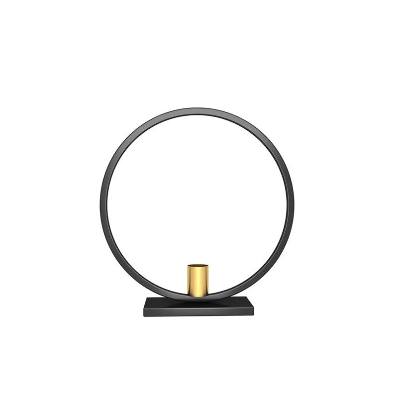 Nordic Round Candle Stand Simple Black Iron Metal Candlestick Tea Light Candle Holder Home Table Candlelight Dinner Decoration