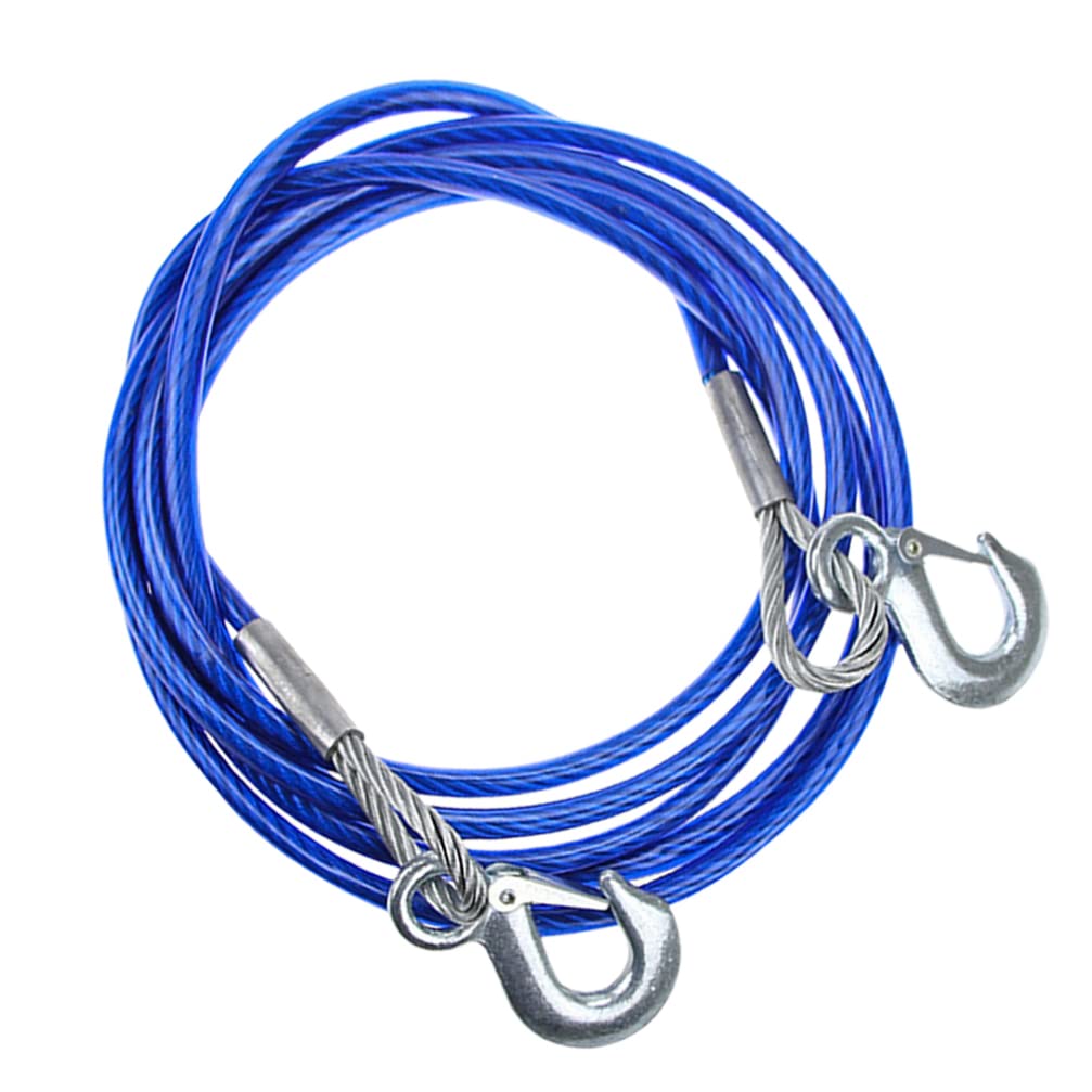 

POPETPOP Tow Emergency Tow 7t Breaking Steel Wire Towing Blue Rope, Rope, 5m, Strength, Rope, High-Strength Hook,