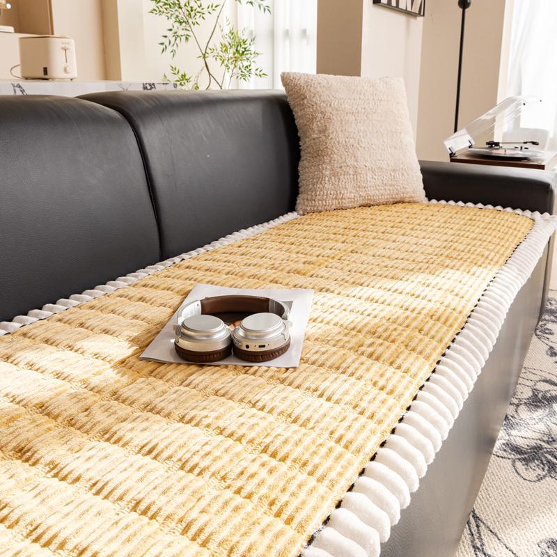 Winter Warm Thickening Plush Cushion New Corduroy Quilted Sofa Towel Couch Cover L-shaped Sectional Anti-slip Modern Sofa Cover