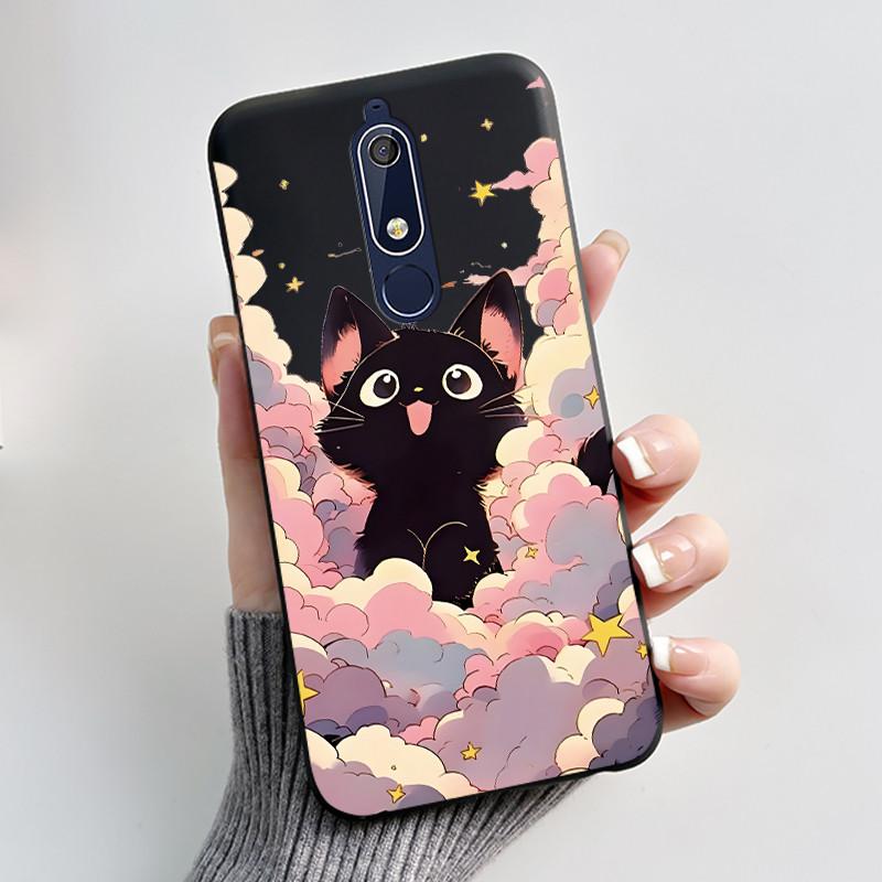 Casing For Nokia 5.1 6.1 Aesthetic Luxury Cute Cool Boys Girls Soft silicone Phone Case Back Cover Black Matte Protective Shell