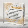 2D Flat Acrylic Grandma Desk Decor Plaque, Birthday/Thanksgiving/Christmas Gift, Suitable for Wall Decoration, Porch, Room, Villa, Accents Home, Hallw