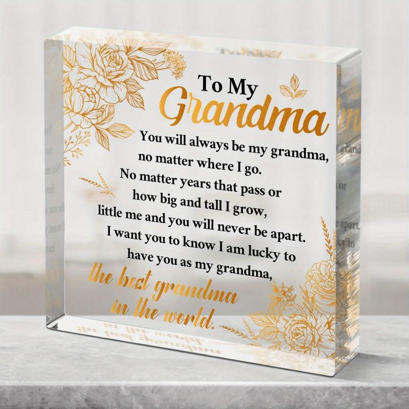 

2D Flat Acrylic Grandma Desk Decor Plaque, Birthday/Thanksgiving/Christmas Gift, Suitable for wall decoration, porch, room, villa, accents Home, Hallw 10*10CM