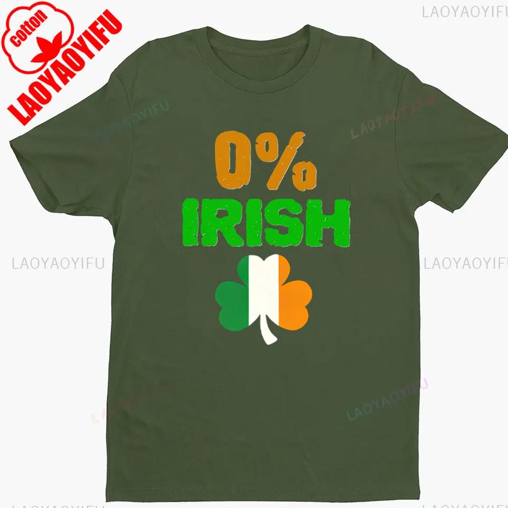 0 Irish Shirt Funny St Patricks Day TShirt Gift for Saint Pattys Day Party Pub Crawl Irish Flag Tee Drinking Shirts COTTON