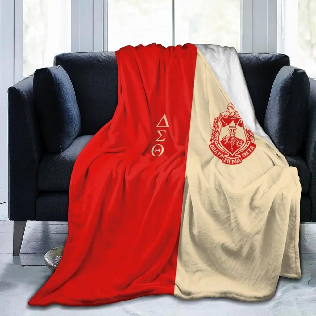 Delta Sorority D Print Throw Blanket Warm Fleece Sofa Cover DST Sigma Theta Tapestry for Bedroom Couch Bed