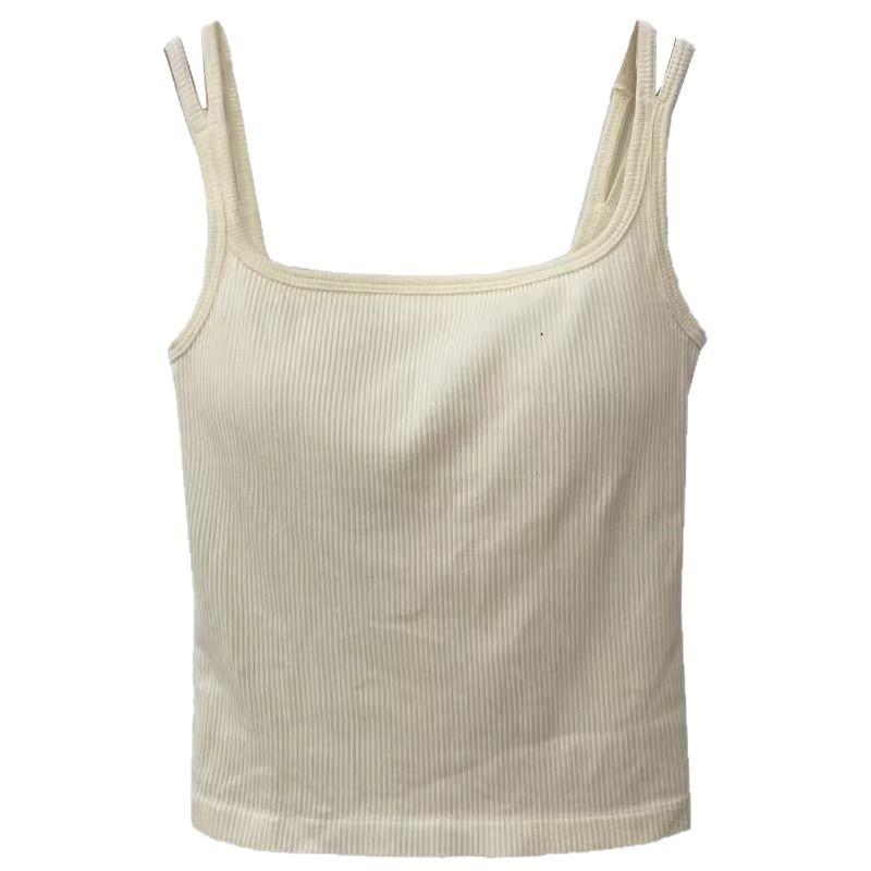Summer Women's Camisole Vest with Chest Pads & Stylish Back Design - Perfect for Outerwear or Innerwear with Customizable Logo