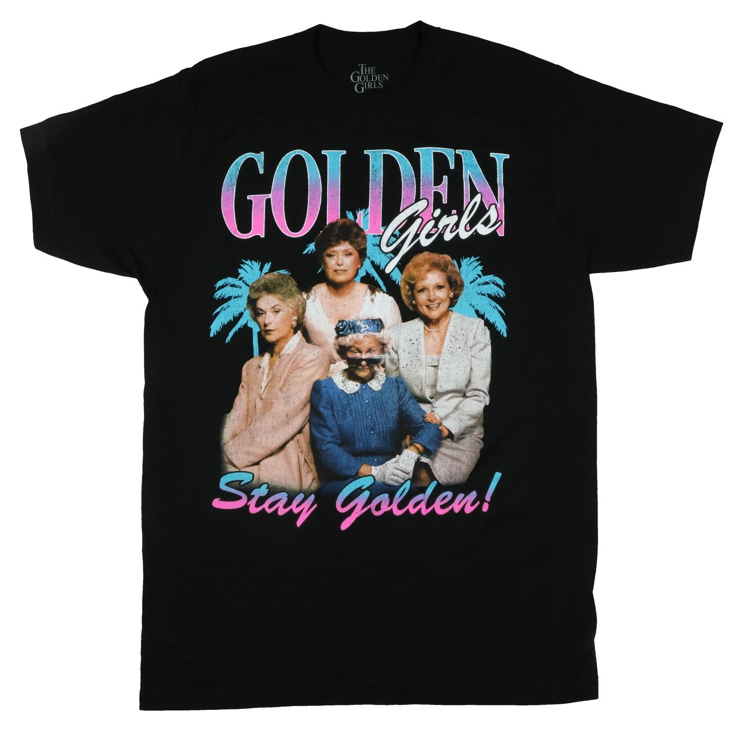 Golden Girls T-Shirt Stay Golden Distressed Photo Design Tee (Small) S