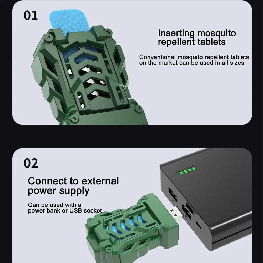 1 pezzo Repellente per zanzare elettrico portatile ricaricabile USB Dispositivo repellente per esterni Campeggio Repellente per zanzare Insetticida wireless