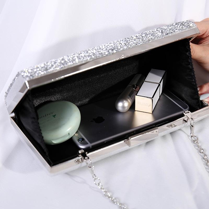 Glitter rhinestone Korean style simple high-end dinner bag hand-held one-shoulder cross-body bag for women banquet dress bag