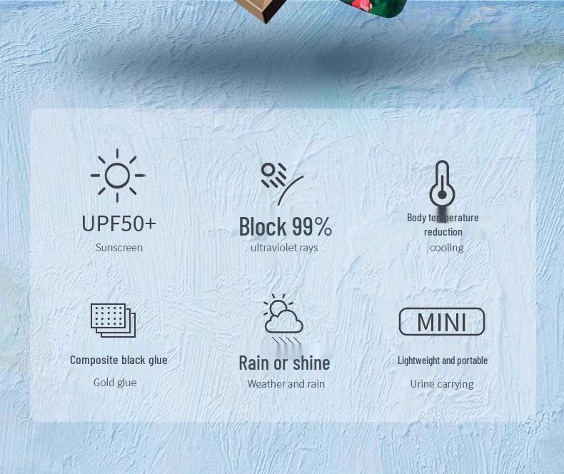 Compact Folding Sunshade Umbrella for Women - Portable UV Protection