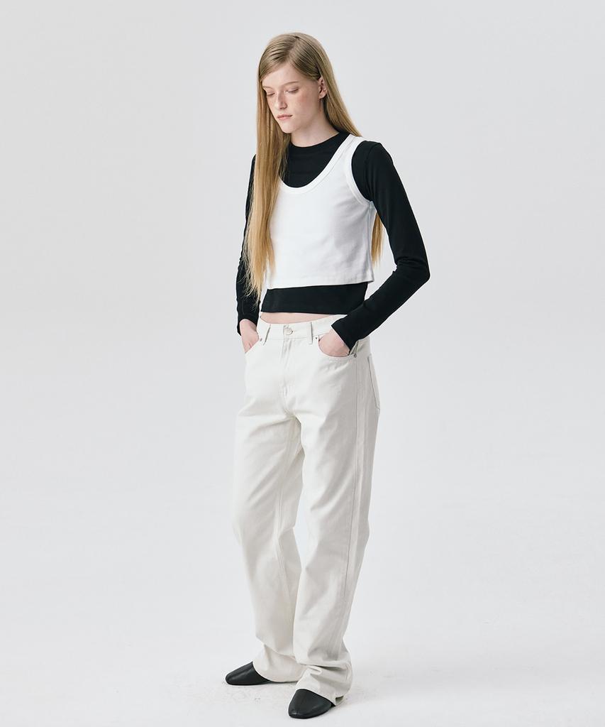 WNDERKAMMER Straight Leg Denim Pants_White