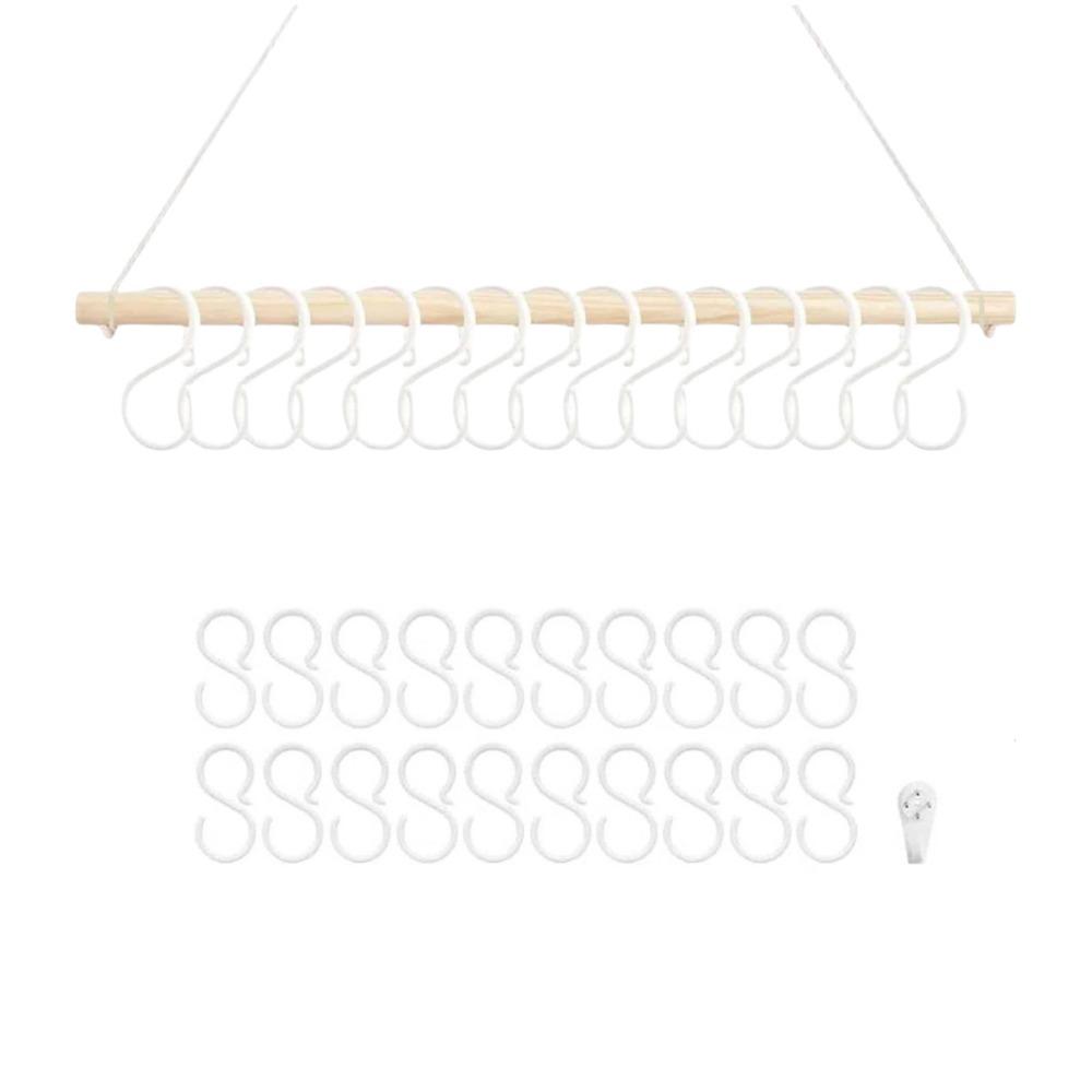 1 Zestaw Dużej Pojemności Stojak do Przechowywania Opasek do Włosów Hak Drewniany Wiszący na Ścianę Prezentacja Przechowywania Dekoracja Torby do Przechowywania