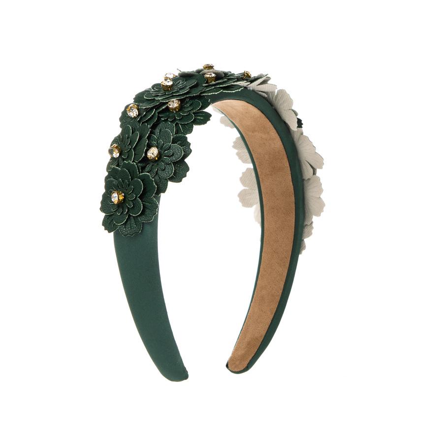 Vintage Rhinestone Floral Headband – Trendy Korean-Style Colorful Women's Hair Accessory