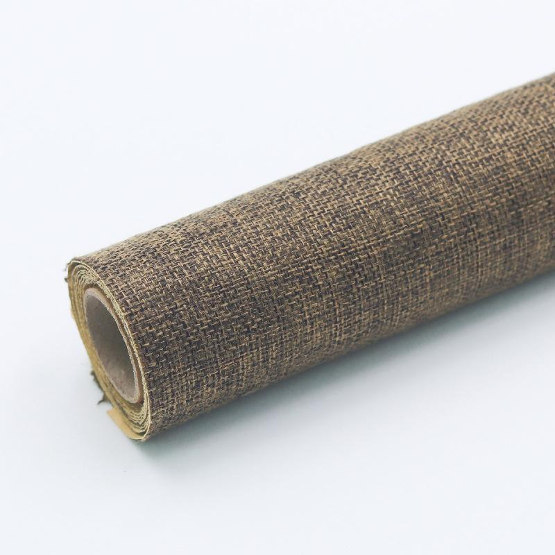 Selbstklebende Leinenstofftapete Abnehmbarer Hanfstoff zur Dekoration DIY Vintage Buchleinen Hintergrund Klebriger Jute für Basteln & Fotoautomat