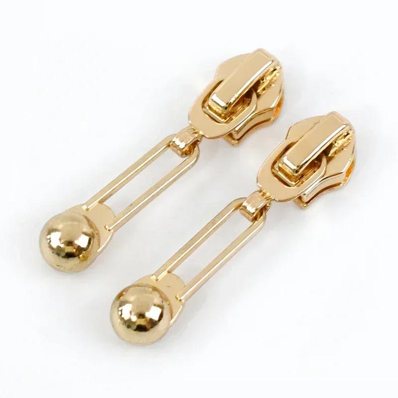 5/10Pcs Meetee 5# Zipper Sliders for Metal Nylon Resin Zips Clothes Bag Zippers Pull Head Repair Kit Garment Sewing Accessories