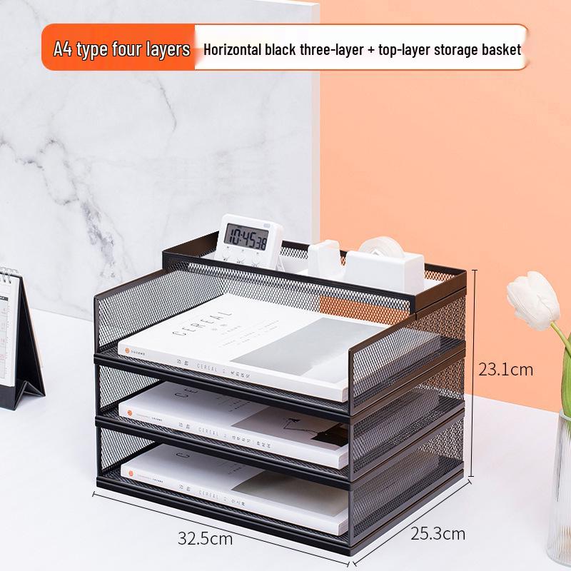 A3A4 Metal File Holder & Multi-layer Office Storage Rack