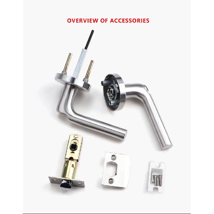 304 Stainless Steel Fire Door Fire Door Lock With Key Three-lever Handle Lock Replacement Ball Lock Bathroom Keyless Door Lock