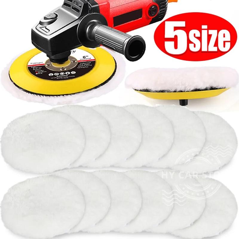 Car Polish Pads 3/7inch Soft Wool Polishing Disc Tools for Machine Waxing Polisher Car Body Polishing Discs Cleaning Accessories