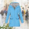 Women Solid Stripe Rain Jacket Outdoor Plus Waterproof Hooded Raincoat Windproof