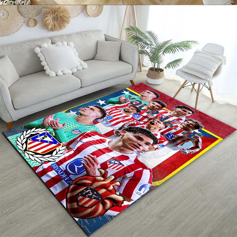 Atletico Madrid Benutzerdefinierter Namensbereich Teppich Geeignet für Schlafzimmer Arbeitszimmer Wohnzimmer Dekorieren Sie den Raum Rutschfester Teppich Anime Büro Dekor