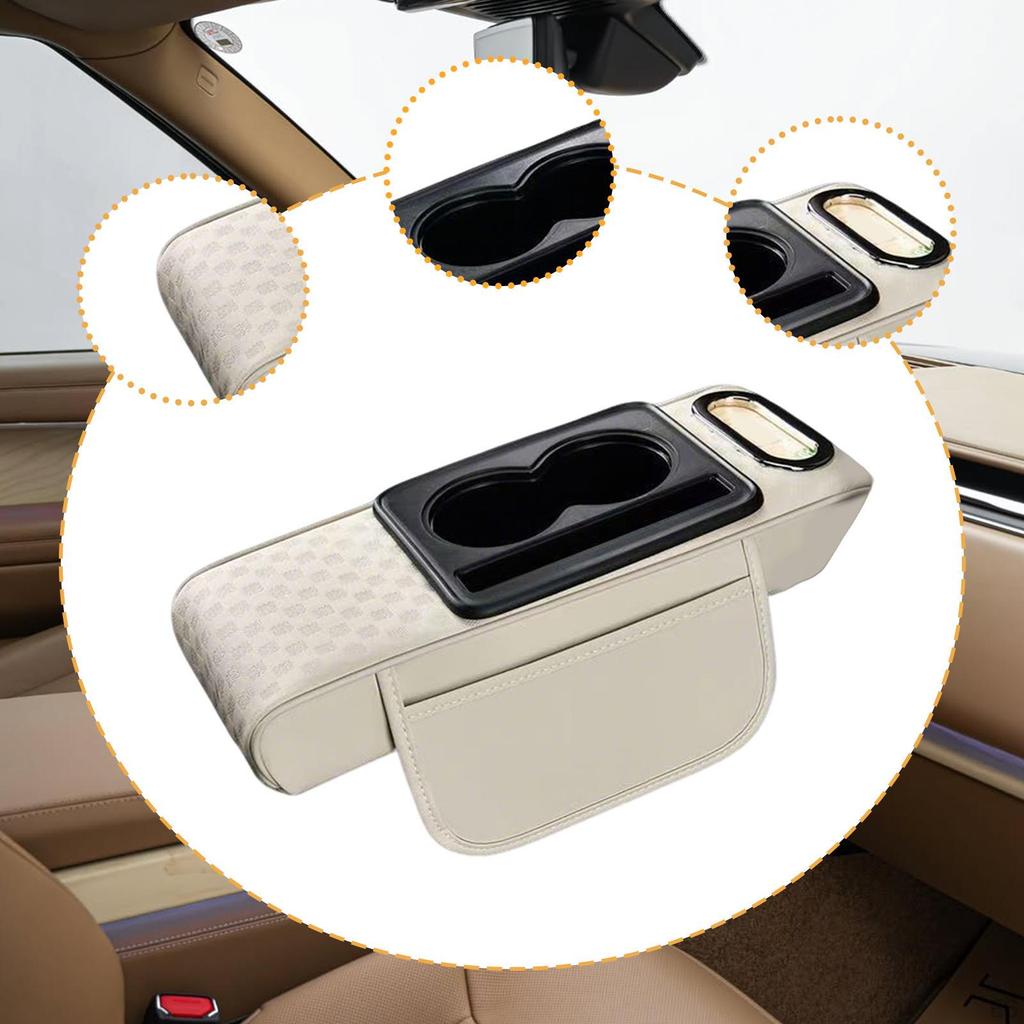 Auto Armrest Cushion Heightening Pad Side Storage Bag Middle Center Console Cover for Truck