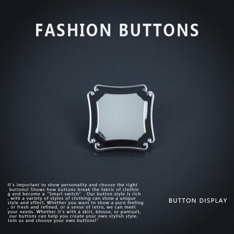 10 Stück Hemdknopf High-End Pullover Exquisiter Quadratischer Cardigan Kleidung Wollmantel Kleidung Metallknöpfe