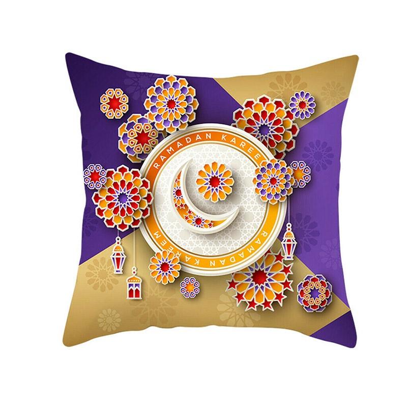 Luxurious Muslim Ramadan Pattern Polyester Pillow Case For Elegant Home Decoration