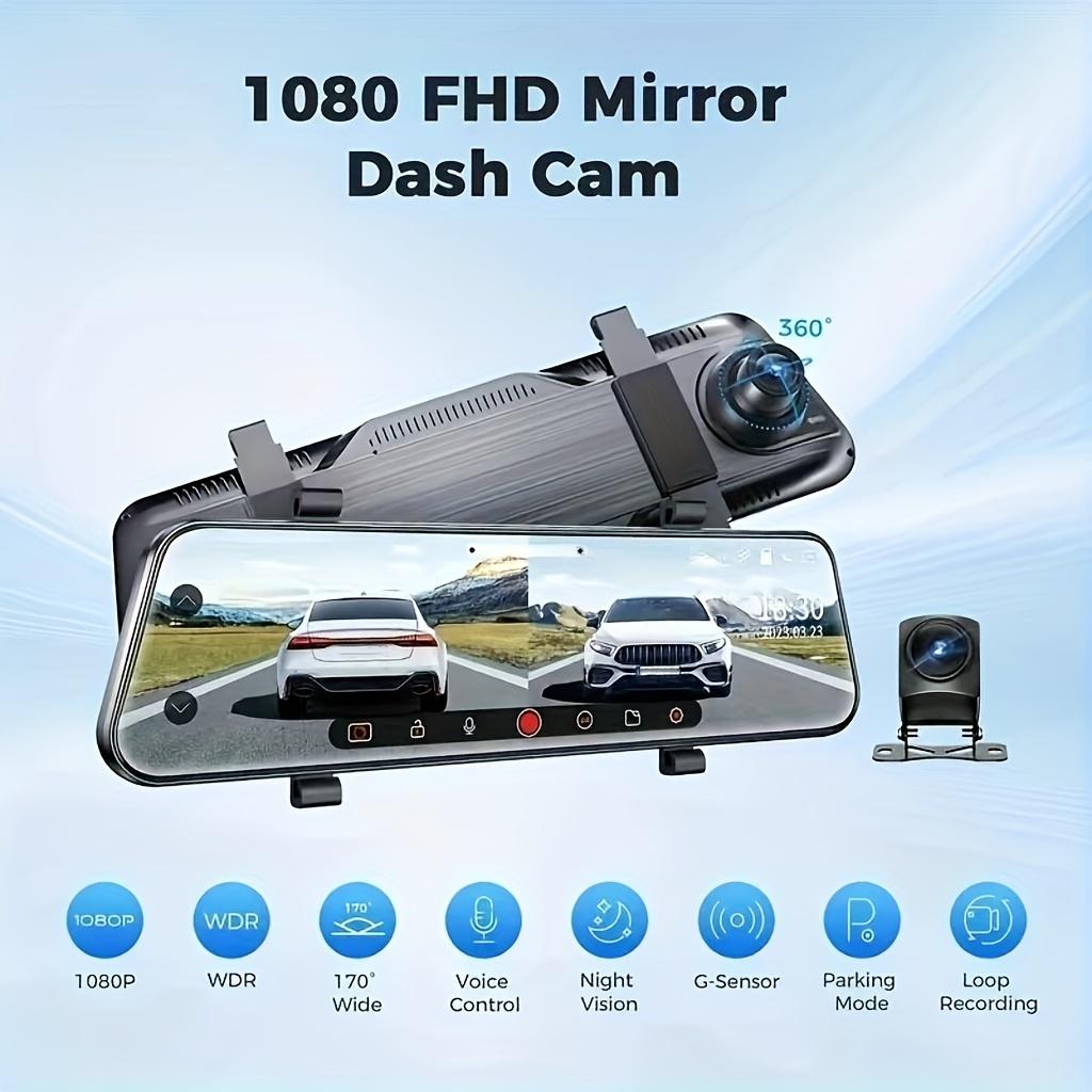 10 Inch IPS Touch Screen Dash Cam 1080P Wide Angle Lens Loop Recording Gravity Sensor Parking Monitoring