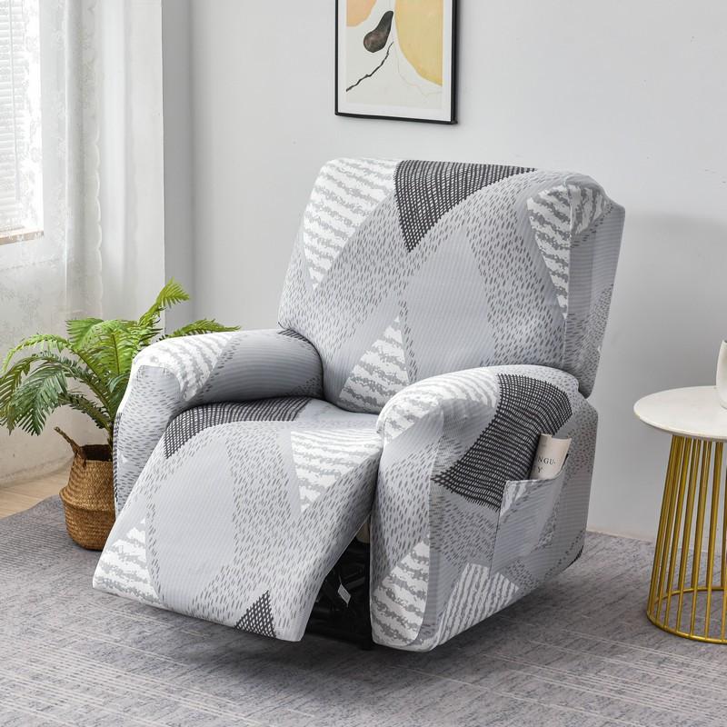 Stretch Recliner Chair Cover 4-Pieces Soft Recliner Chair Slipcover 1-Seater Sofa Couch Protector Home Decor Washable