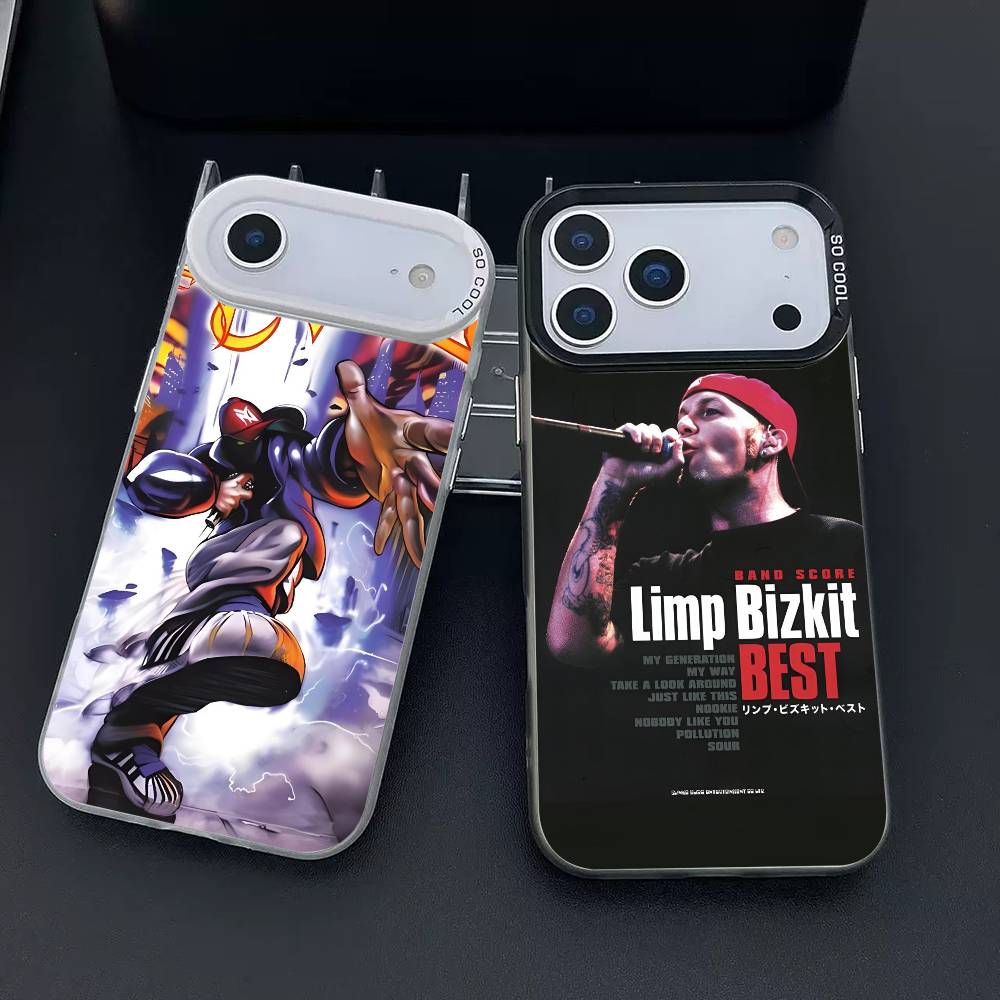 L-Limp Bizkit Hold On Band Phone Case for iPhone 17 17Air 16 15 14 13 12 11 Pro Max Plus Colorful Silver