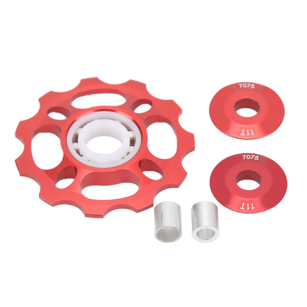 Bike Rear Derailleur Pulley 11T Ceramic Bearings CNC Aluminum Alloy Bike Guide Wheel for 8 9 10 11 Speed Derailleur