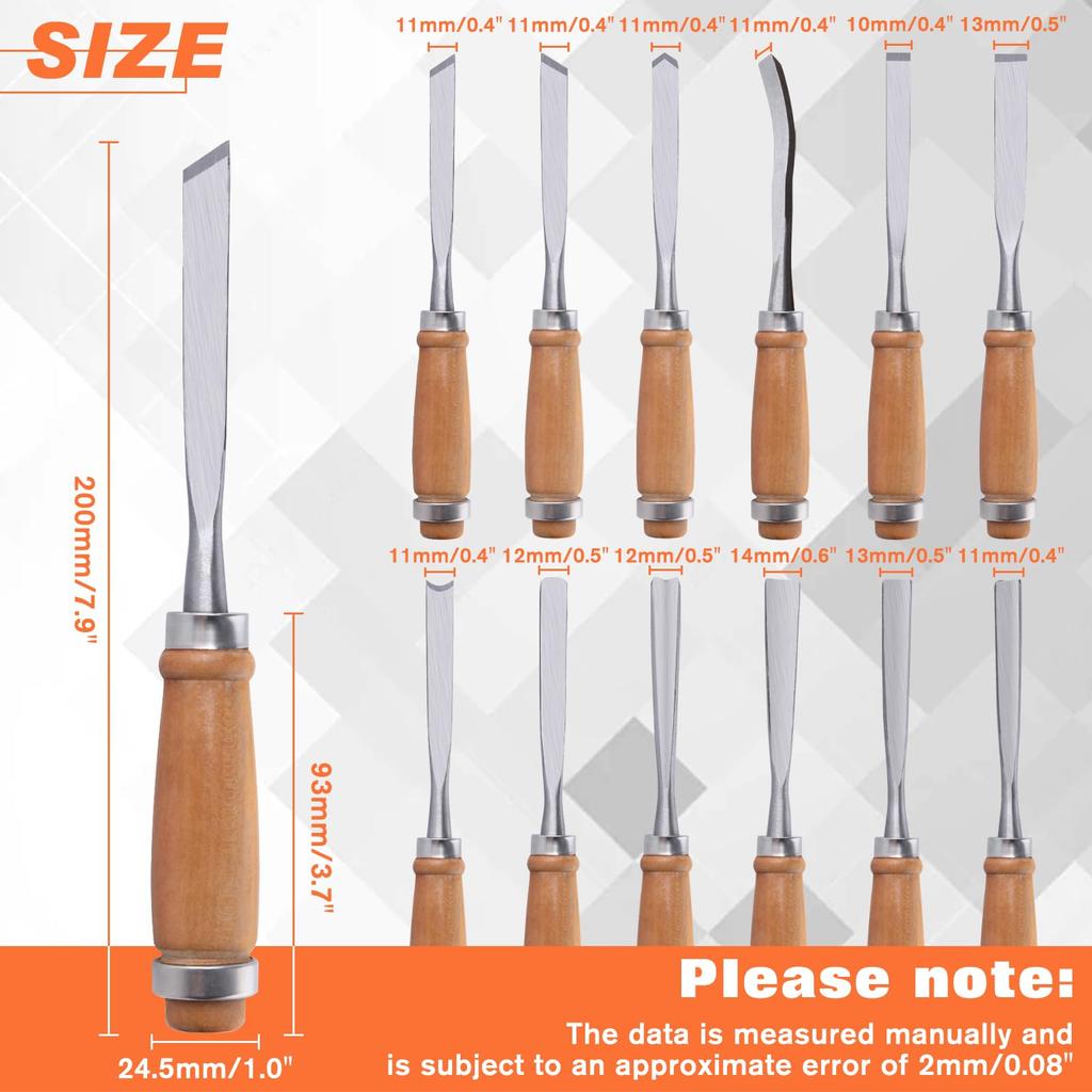 LEONTOOL Wood Carving Chisel Professional Woodworking Woodworking Hand Chisel Wood Carving Chisel Triangular Square Round Flat Excellent Carpentry
