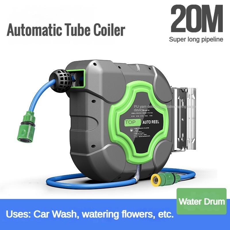 Automatic Retractable Hose Pipe Reel Automotive Maintenance And Beauty Tube Winder Wall Mounted Water Drum
