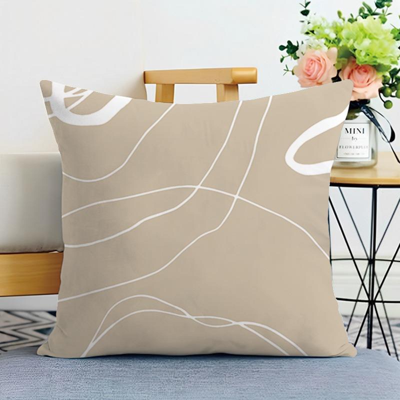 Light Luxury Simple Printed Decorative Pillowcase Bedroom Living Room Square Cushion Pillowcase